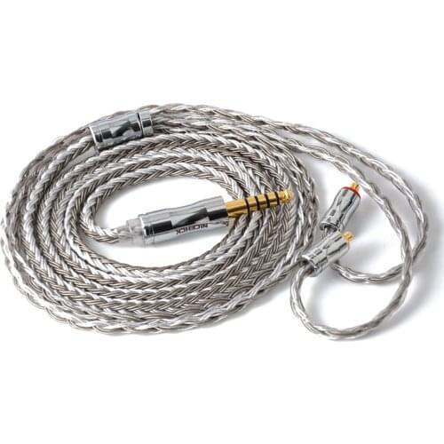 NiceHCK C16-4 16 Core Silver Plated Cable 3.5/2.5/4.4mm Plug MMCX/2Pin/NX7/QDC Connector For TRNV90 KZZSX TFZ QDC NX7/DB3 BL-03