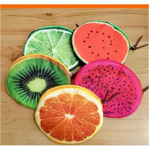 2021 new 50pcs/lot! 3D Fruit Purse Mini Coin Wallet New Creative Women Round Wallet Ladies Gifts
