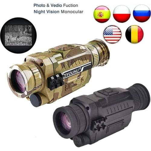 ZIYOUHU 5x35 Infrared Night Vision HD Digital Device Optical Hunting Patrol Monocular Night Goggles Video Recording Hunting