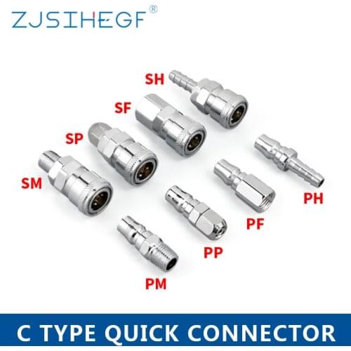 C Type Quick Connector SP/SF/SH/SM/PP/PF/PH/PM Pneumatic Fitting 20 30 40 Inch High Pressure Coupling