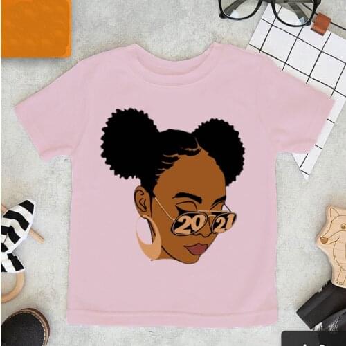 Black girls magic t-shirt girls cute girls cool black girls with eyes t shirt summer hip hop toddler tshirt Childrens clothing