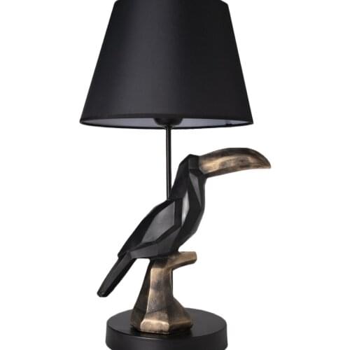 Hmydesign Perroquet Bird Pattern Decorative Gift Table Lamp Bedroom Living Room Office For Accessory Lampshade Tumbled Black