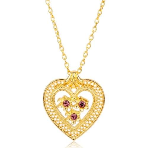 Dongsheng Wholesale Luxury Stellux Rhinestones Heart Necklaces & Pendants Choker Necklace Romantic Jewelry Valentines Day Gift