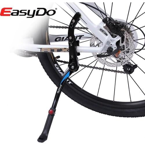 EasyDo Aluminum Adjustment MTB Bike Rack Cycling Bicycle Holder Parking Kickstand Side Rear Kick Stand for 24"-29" Mountain Bike