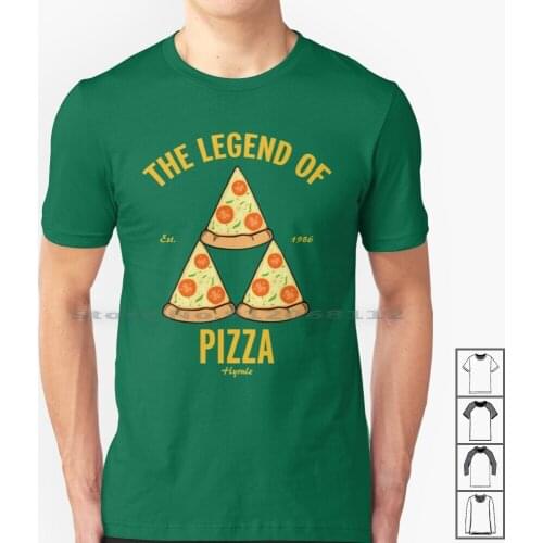 The Legend Of Pizza T Shirt 100% Cotton Pizza The Legend Of Food Triforce Link Hyrule Snes Game Creative Trending Vintage Cool