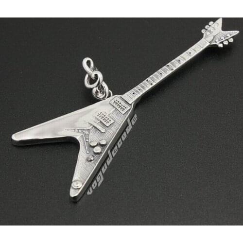 Guitar Metal Rock Legend Scorpion 925 Sterling Silver Mens Biker Rocker Punk Pendant 8B021