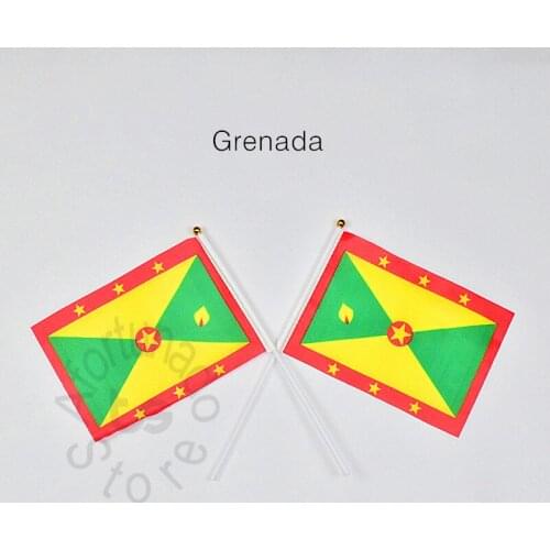 Grenada 14*21cm 10pieces Banner for meet Parade party Hand waving Flag 10pcs/set National Flag