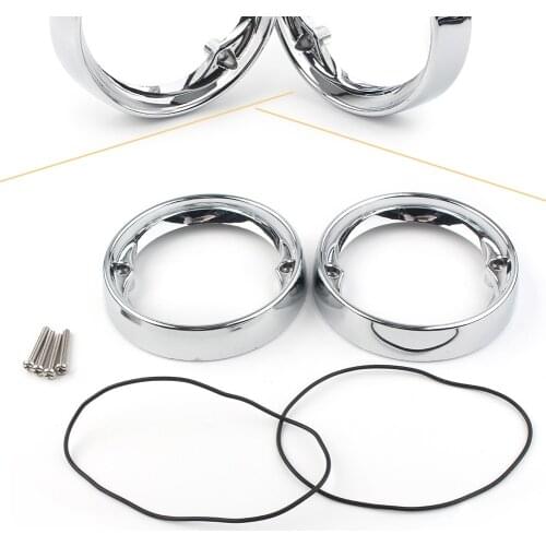 Motorcycle 1Pair Chrome Deep Dish Turn Signal Bezels For Harley Road King FLHR FLH/T FLTR 1986-2017