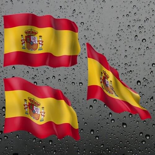 Fuzhen Boutique Decals Exterior Accessories 3d Waving Spain National Flag Stickers for Luggage Laptop Skateboard Motorcycle Bike