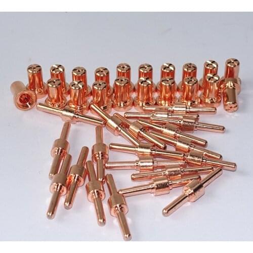 40pcs Premium PT31 Plasma Cutting Torch Tip Electrodes Nozzles Long for 30A 40A 50A PT-31 Plasma Cutter Consumable Accessories