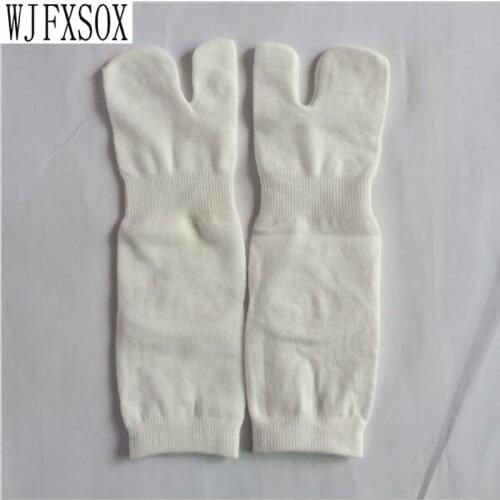 10 pcs = 5 pairs Men Women Summer Fiber Two Finger Socks Kimono Flip Flop Sandal Split Ninjia White Tabi Toe Socks Meias