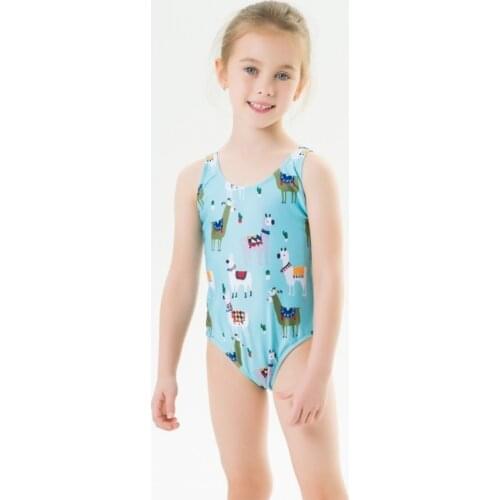 2021 New 2-6Y Girl Swimsuit Cartoon One Piece Swimwear Kids Cute Bathing Suit Toddler Baby Beachwear Sleeveless Triangle Bikini