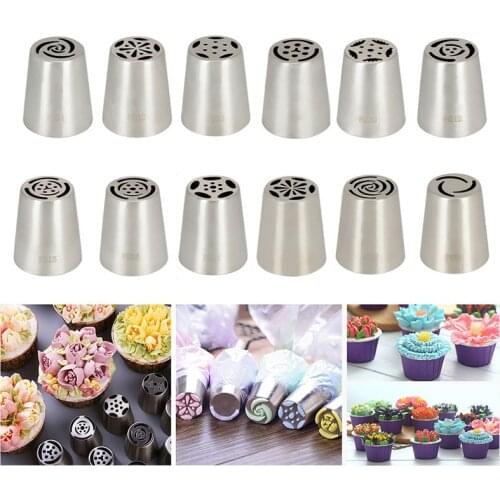 New Russian Tulip Icing Piping Nozzles Stainless Steel Flower Cream Pastry Tips Nozzles Bag Cupcake Cake Decorating Tools Molds