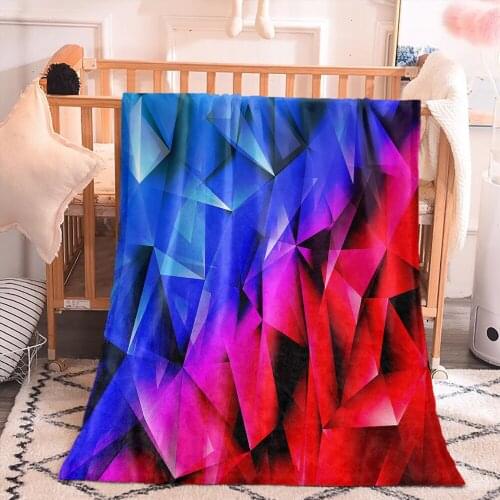 3D Print Gradient diamond Style Colourful Blanket Apartment Living Room Custom Home Decoration Sofa Blanket Single Adult