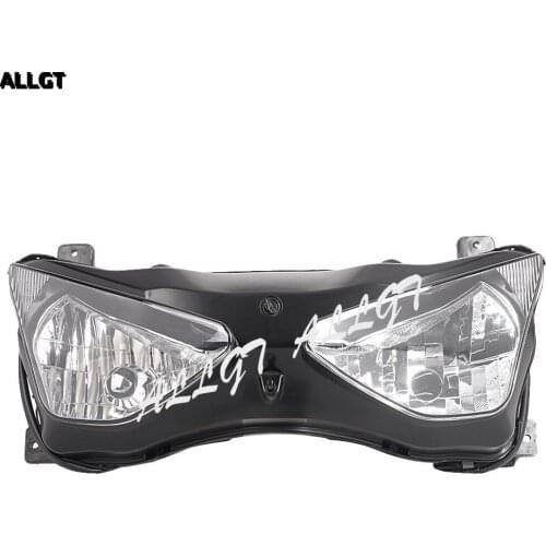 ALLGT New Motorcycle Front Headlight Head Lamp Assembly For Kawasaki Ninja ZX636 ZX6R 2003 2004 Clear