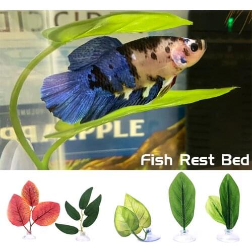 1Set Fish Rest bed decor Artificial Leaf Fish Tank Aquarium Betta Spawning Ornamental Plant Betta Fish Play Relax Hide Hammock