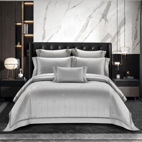 Luxury 1000TC Cotton Jacquard Bedding Set US Queen King size Duvet Cover Flat Sheet Pillowcase 4/6pcs Parure De Lit