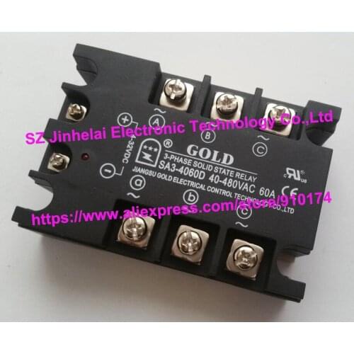 SA34060D(SA3-4060D) GOLD Authentic original SSR 3-phase DC control AC SOLID STATE RELAY 480VAC 60A