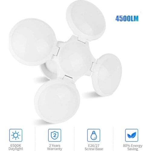 Super Bright LED Garage Light Soccer Shape Workshop Lighting 4500LM 40W Deformable Garage Light E27 Screw Industrial Lamp