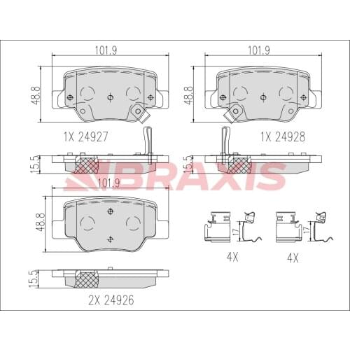 BRAKE BALATASI BACK VERSO 09 044660 F010 BRAXIS AB0618