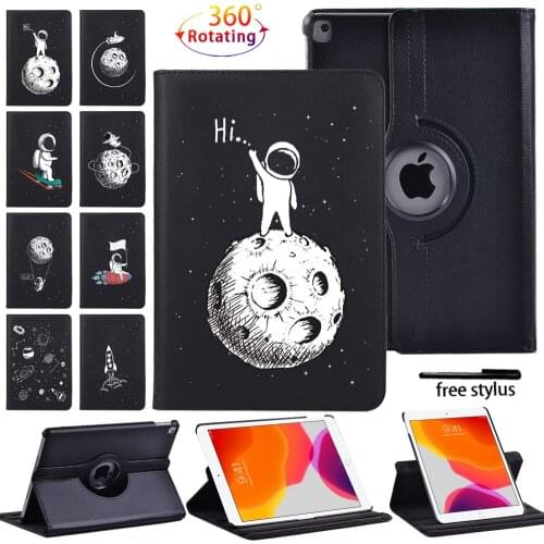 360 Rotating Tablet Case for Apple IPad 2/3/4/ IPad Mini 1/2/3/4/5/ipad 5th/6th/7th/8th Protective Sleeve+ Free Stylus