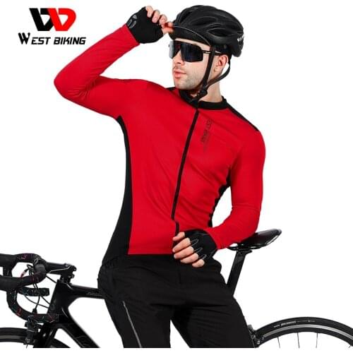 WEST BIKING Mens Cycling Bike Jerseys Long Sleeve Reflective Quick Dry UPF 50+ Running Bicycle Shirts Full Zipper MTB Jacket
