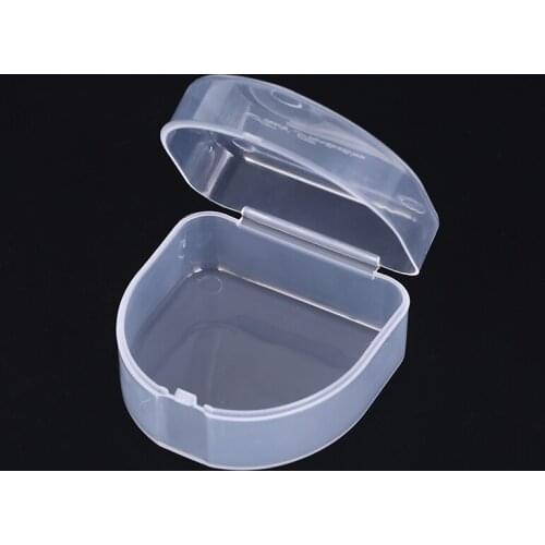 1PCS Clear Orthodontic Retainer Box Compact Dental Case for Mouthguards Biteguards Dentures Sport Guard Organizer