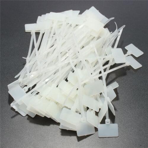 100 pcs/bag 1bag Nylon Self-Locking Label Tie Network Cable Marker Cord Wire Strap Zip