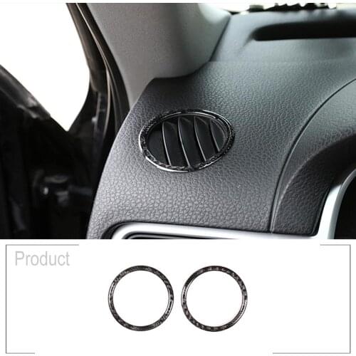 2Pcs Soft Carbon Fiber Dashboard Side Air Vent Outlet Trim Cover Interior Accessories for Volkswagen Touareg 2011-2018