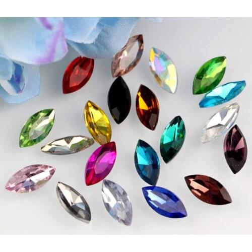 300pcs 5x10mm,7x15mm,9x18mm 17x32mm 13x27mmFancy Stone Pointback Marquise Glass Crystals Jewelry Beads