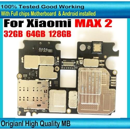 32GB 64GB 128GB For Xiaomi Max 2 Max2 Motherboard unlocked Mainboard Work Well Main Circuits Logic Board Plate Android OS