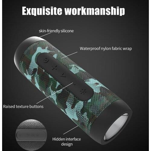 5.0 Wireless Bluetooth Speaker Waterproof Outdoor Flashlight Riding Waterproof Card Audio Portable 3D Stereo Music YX-22-C