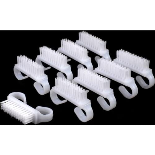 50Pcs/Set Powder Dust Remover Nail Cleaning Brushes Nail Accessories White Handle Plastic Brush Pedicure Manicure Makeup Brush