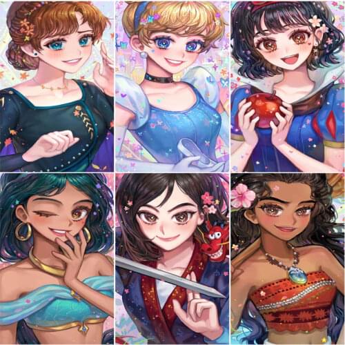 Disney Cartoon Cinderella Diamond Painting Full Square/Round Diamond Cross Stitch Mosaic Home Decoration Gift Handicrafts