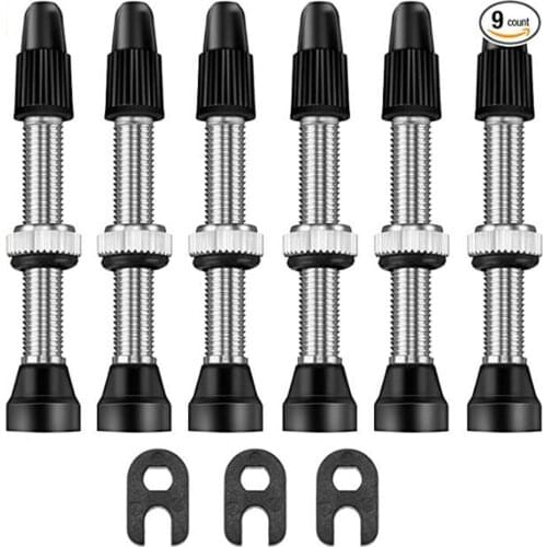 Tubeless Presta Valve Stem 40mm, Durable Lightweight Presta Valve Stem Kit with Value Core Remover Tool and Valve Stem Caps
