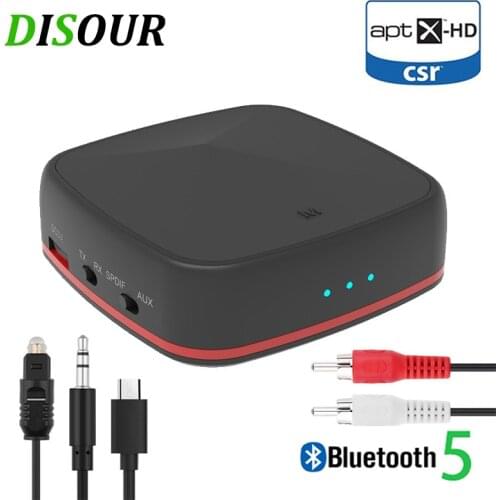 CSR8675 5.0 Bluetooth Audio Transmitter Receiver Aptx HD/LL Music Wireless Adapter RCA/3.5 MM AUX Jack Low latency For TV PC Car