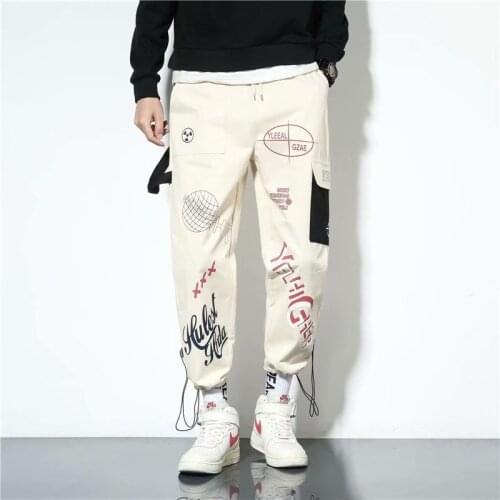 Hip Hop Mens Pants Harajuku Fashion Joggers Men Pant Streetwear Cargo Pants Men Casual Men Clothing Elastic Waist Men Trousers