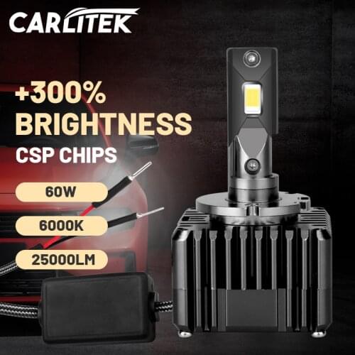 Carlitek 25000LM LED Headlight D1S D3S Super Bright CSP Chips 6000K HID Light Bulbs For Auto Running Lights Ice Lamps For Lens
