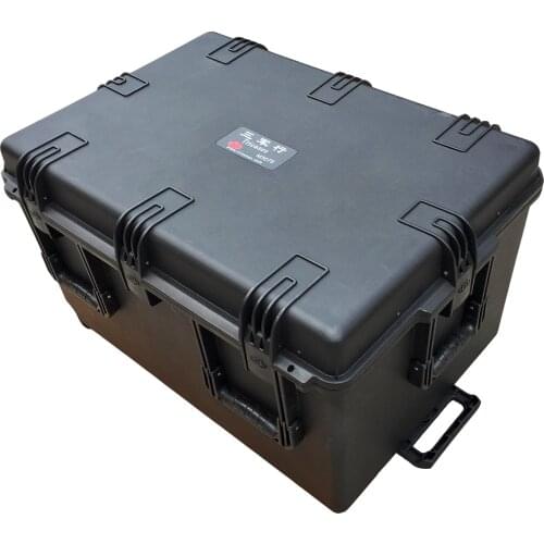 Tricases military standard customized EVA foam IP67 hard PP plastic big gun case M3075 with pull rod and wheels