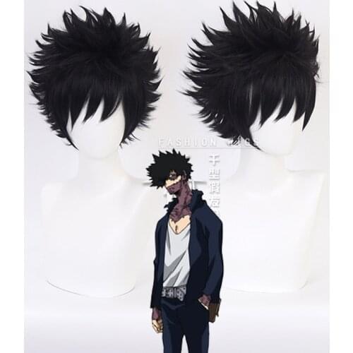 My Hero Academia Dabi Black Short Wig Cosplay Costume Boku no Hero Academia Heat Resistant Synthetic Hair Men Women Party Wigs