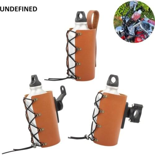 Motorcycle Cup Holder Handlebar Drink Holders Water Bottle Coffee Stand PU Leather Outdoor Sports Cup Adapter Bicycle Universal