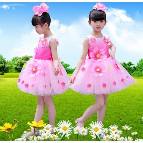Childrens Latin dance ballet costumes girls princess dress primary and secondary school students chorus performance clothing