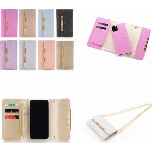For Iphone 11 XR XS MAX X 8 7 6 3 Folds Magnetic Magnet Detachable Removable Wallet Leather Case 20PCS