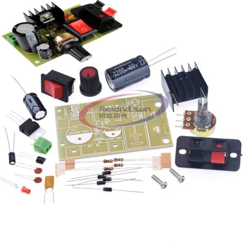Electronic kit Circuit Board DIY Kit LM317 Adjustable Regulated Voltage Step-down Power Supply Suite Module