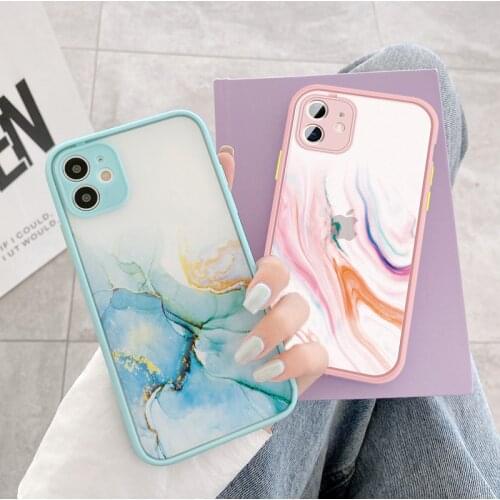 Gradient Marble Phone Case For iPhone 12 Mini 11 Pro Max 6s 7 8 Plus SE 2020 XR XS Max X Vintage Colorful Shockproof Back Cover