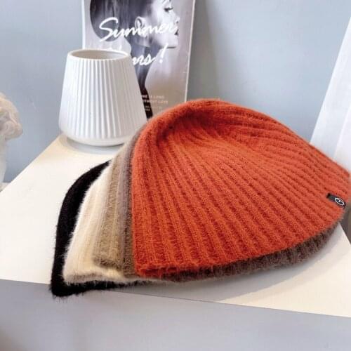 Hot Selling Hats For Women Autumn Winter Hats Unisex Knitting Soft Cotton Solid Color Men Cap Female Cover Head Cap Beanie Hats