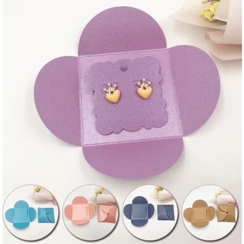 20pcs 13x13cm Kraft Earring Card Covers Storage Bag Gifts Packaging Cute Exquisite Stud Earring Portable Cover