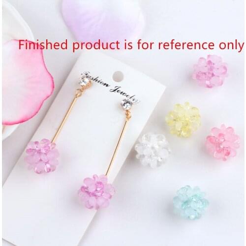 Min order 20pcs/lot 19mm color print Imitation crystal cartoon flower shape rounds acrylic florals diy jewelry earrings pendants