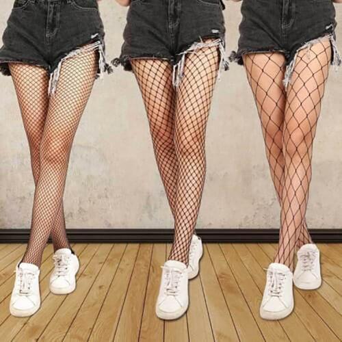 Fashion Women Ladies Black Mesh Fishnet Pantyhose Hollow See Through Sexy Tights Stockings Nylon Stretchy Slim Gift For Female