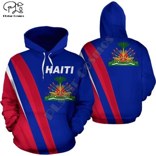 Men Women Haiti Caribbean Sea print 3D Hoodies Funny country flag Sweatshirt Fashion Hooded Long Sleeve unisex harajuku Pullover
